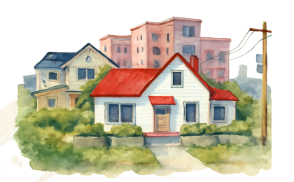 住宅街の近く